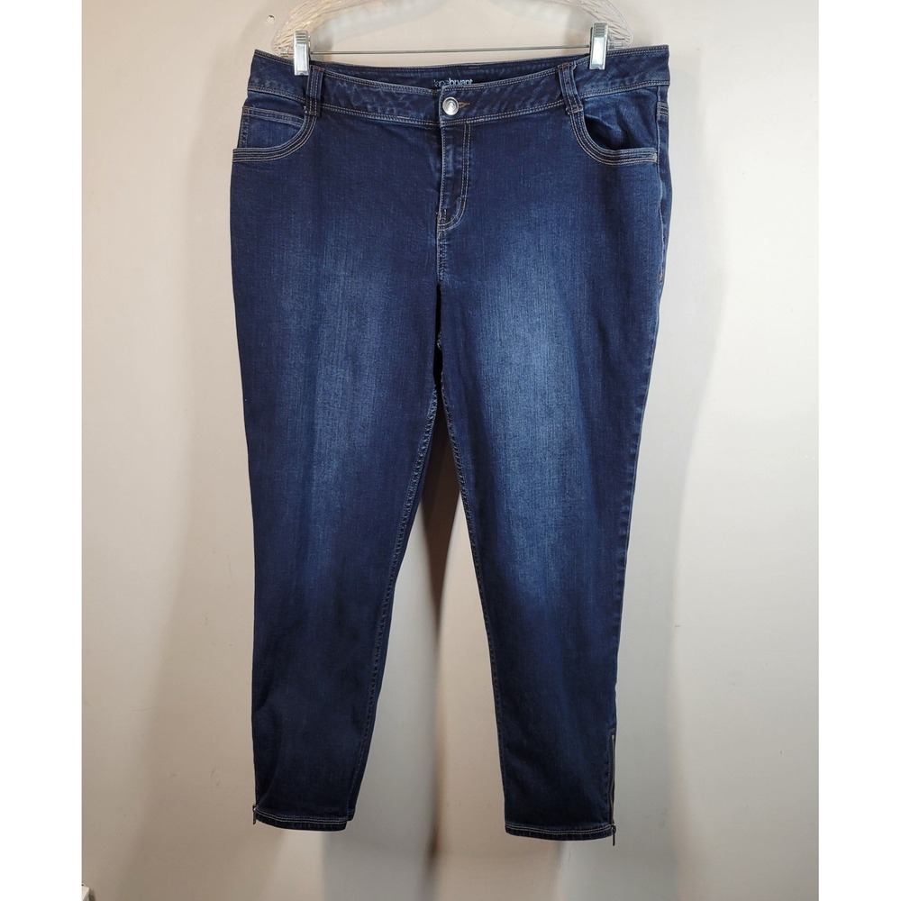 Lane Bryant Jeans Women's Sz 20 Zip Ankle Stretch 5 Pocket Denim Genius Fit
